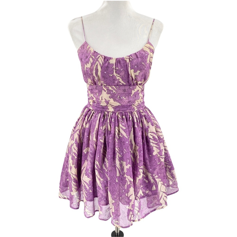 Tracy Reese New York Floral Silk Blend A Line Tutu Mini Dress